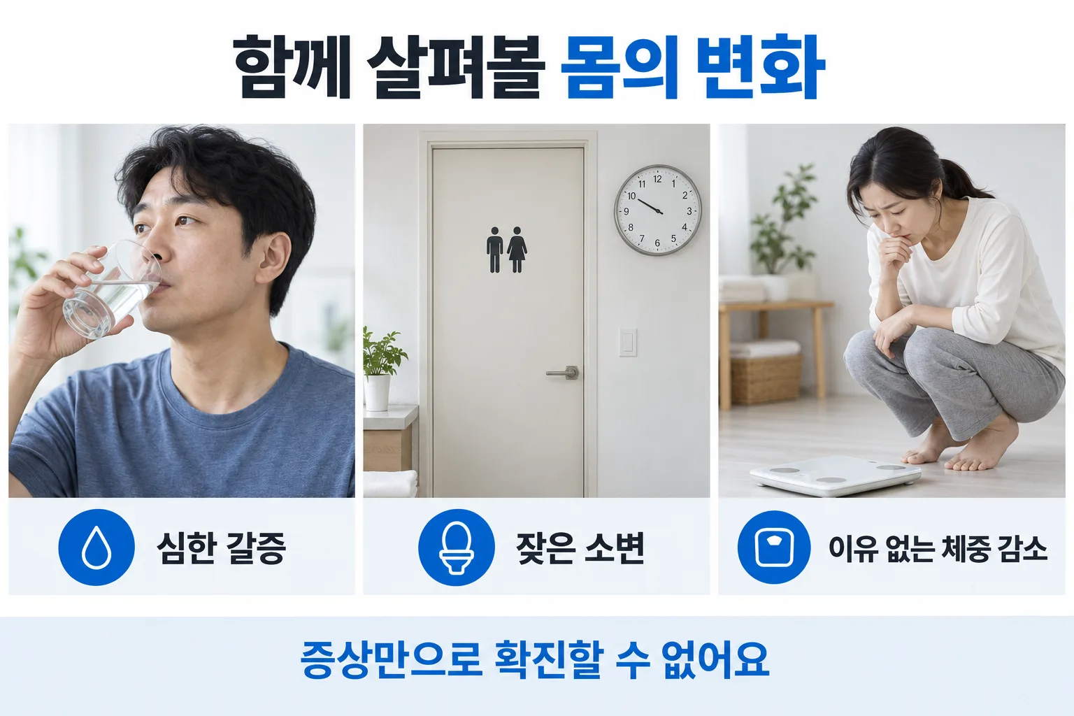 잦은 소변과 심한 갈증, 이유 없는 체중 감소를 함께 살펴보는 당뇨 의심 증상 안내