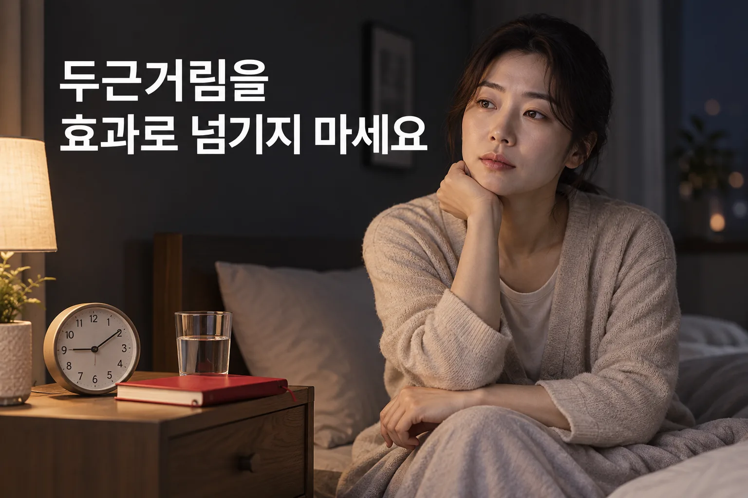 두근거림과 불면 등 부작용을 효과의 신호로 여기지 않도록 안내하는 이미지